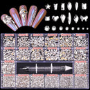 21 Grids Crystals Diamonds Nail Strasssteine ​​Set 3100pcs FlatBack Strasssteine ​​Kit funkelnde Nail Art mit 1 Stift für Dekorationen
