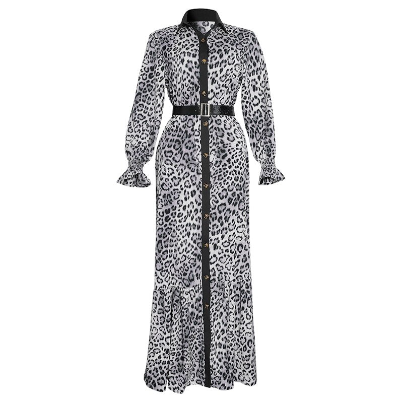 MD African Print Leopard Kleid Frauen Dashiki Maxi Kleider Muslimische Mode Abaya Plus Size Ankara Weibliche Kleidung Abendkleid