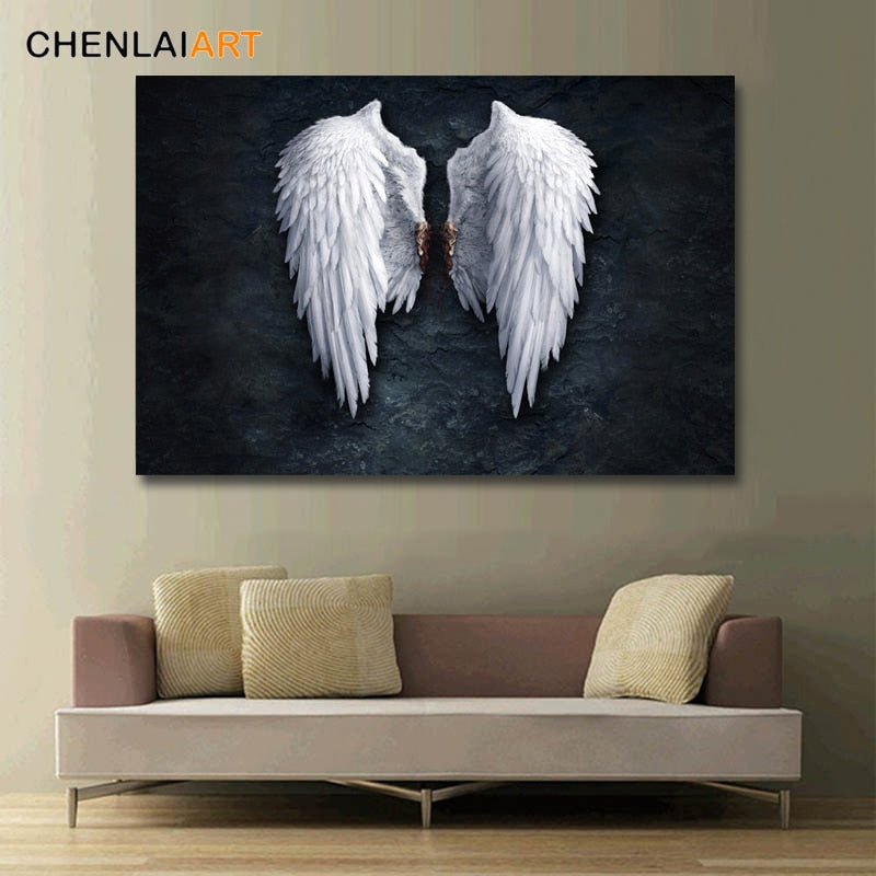 Modern Angel Wings Feather Wall Art Canvas Prints Paintings On The Wall Picture For Living Room Poster And Prints No Frame