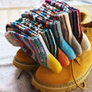 Winter neue Herren dicke Wärme Harajuku Retro hochwertige gestreifte Mode Wolle Freizeitsocken 5 Paar