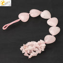 CSJA Herzform Naturstein Auto Hängende Chakra Chip Perle Heilung Kristall Handgefertigte Webart Glücksverzierung Fensterwanddekoration G541