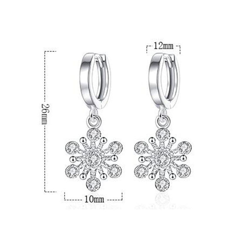 NEHZY S925 Stamp silver new woman jewelry Fashion High Quality Retro Hollow Snowflake Crystal Simple Long Fashion Earring