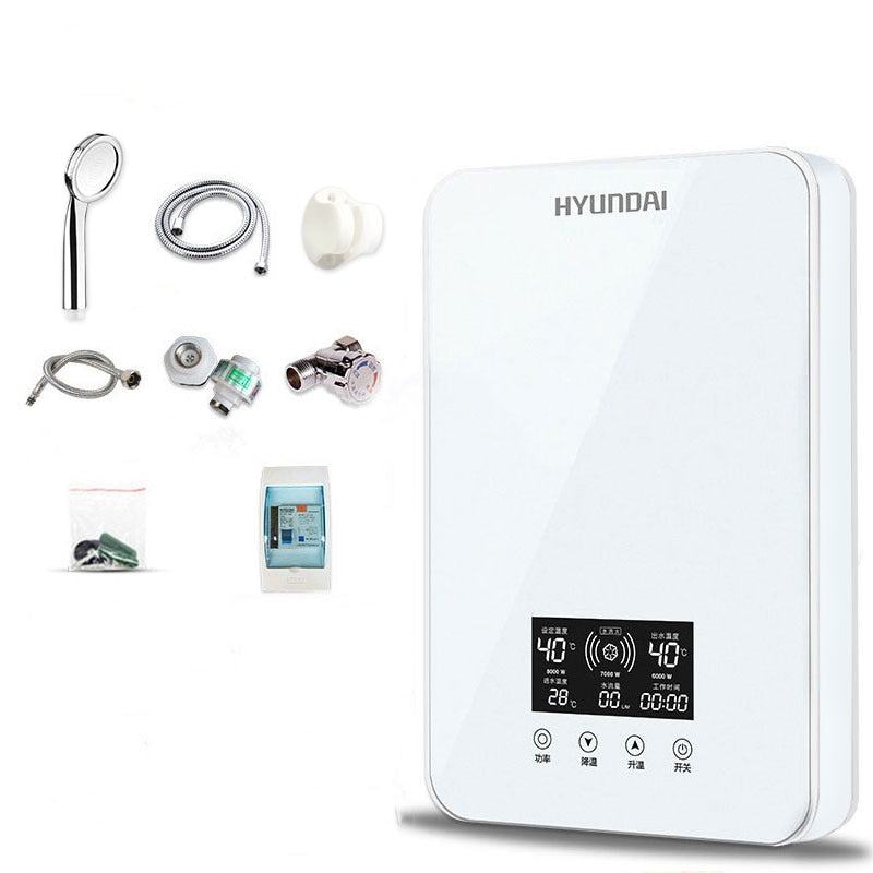 HYUNDAI SL-A1-80 Instant Electric Water Heater Home Intelligent Constant Temperature and Rapid Heating Small Shower Bath Machine