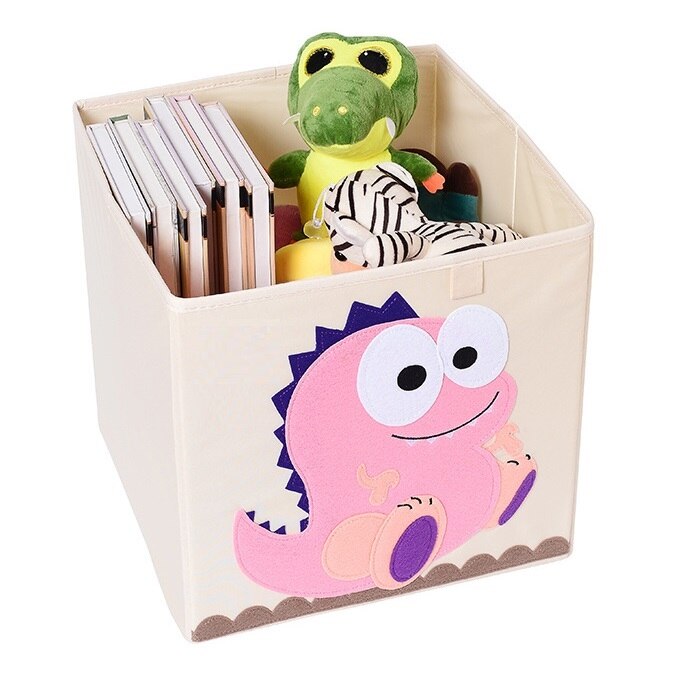 13 inch Foldable Embroidery Animal Cube Storage Box Oxford Fabric Kids Toys Organizers Bins Chest Organizer for Kids Nursery