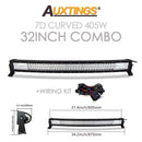 Auxtings 22 32 42 50 52 '' Zoll gebogene LED-Lichtleiste COMBO LED-Arbeitslicht 3D 7D-Leiste, die Offroad-Auto-LKW 4x4 SUV ATV 12V 24V fährt