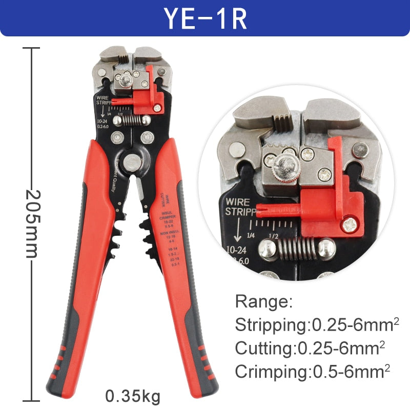 Abisolierzange 0,25-6mm²/10-24AWG YE-1 Kabelschneider praktisch elektrisch automatisch Multifunktions-Reparatur-Crimpwerkzeuge