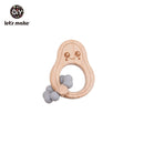 Let's Make 1PC Avocado Holz Nagetier Baby Beißring Silikon Perlen Buche Zubehör Spielzeug Dusche Geschenk Holz Rasseln Krankenschwester