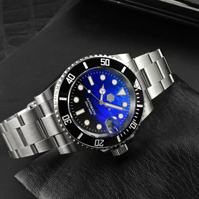 San Martin 40.5mm Water Ghost V3 Sub Diver Luxury Men Watch NH35 Automatic Mechanical Business Wristwatches Sapphire 20Bar Lumed