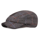 Gorro plano de Tweed de lana de invierno para hombre, gorras de vendedor de periódicos a cuadros grandes, gorro de hiedra cálido para otoño e invierno, conductor de taxista, Retro, Vintage, padre, Boina BLM280