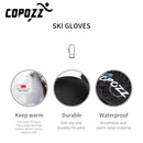 COPOZZ -30 ℃ Espesar Adulto Adolescente Profesional Snowboard Guantes de esquí A prueba de viento Invierno Cálido Guantes de nieve térmicos Esquí Moto de nieve