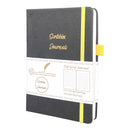 BUKE Dotted Journal Dot Grid Notebook Sketcbook - PU Leather, 160gsm Thick Paper, Inner Pocket, Elastic Closure, Pen Holder