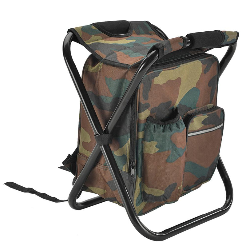 Bolsa para silla de pesca plegable 2 en 1, mochila de pesca, taburete para silla, práctico resistente al desgaste, para equipo de escalada de caza al aire libre