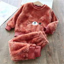 Kinder Nachtwäsche Winter Flanell Samt Schlafanzug Sets Baby Mädchen Schlafanzug Jungen Schlafanzug Cartoon Nachthemd Warme Plüsch Nachtwäsche
