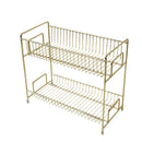 2 Schichten Metall Kosmetik Lagerregal Badezimmer Make-up Organizer Küche Gewürz Eisen Lagerregale Make-up Organizer Box