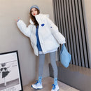 Übergroße Mode Parkas Lila Kapuzenjacke Frauen Winter 2022 Lose Baumwolle Gefütterte Student Mantel Verdicken Warme Oberbekleidung Weiblich