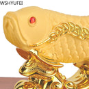 Chinesischer Stil Lucky Home Office Company Auto Talisman Money Drawing Fortune Arowana Golden Resin Fish Dekorative Statue