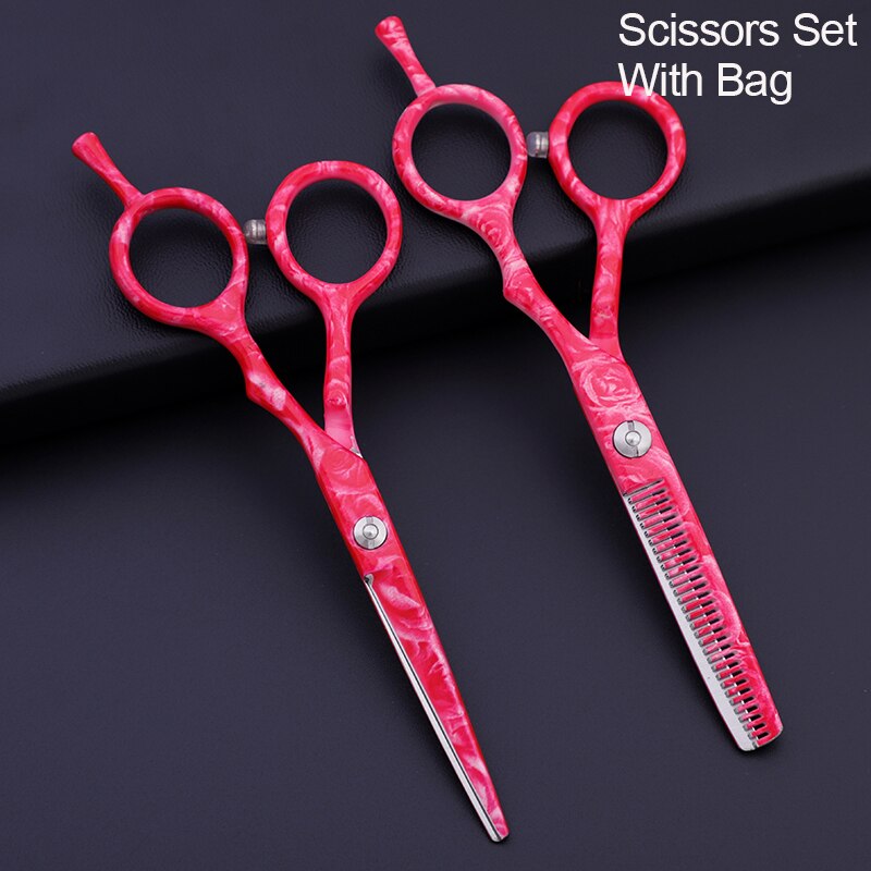 Professional Hair Scissors Set 5.5 inch Flowers Hair Thinning and Cutting Scissors Hairdressing Barber Salon Tesoura