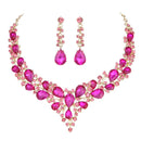 Zarte Frauen Österreichische Kristall Schmuck Sets 16 Farben Für Braut Hochzeit Halskette Und Ohrringe Sets Dame Party Modeschmuck