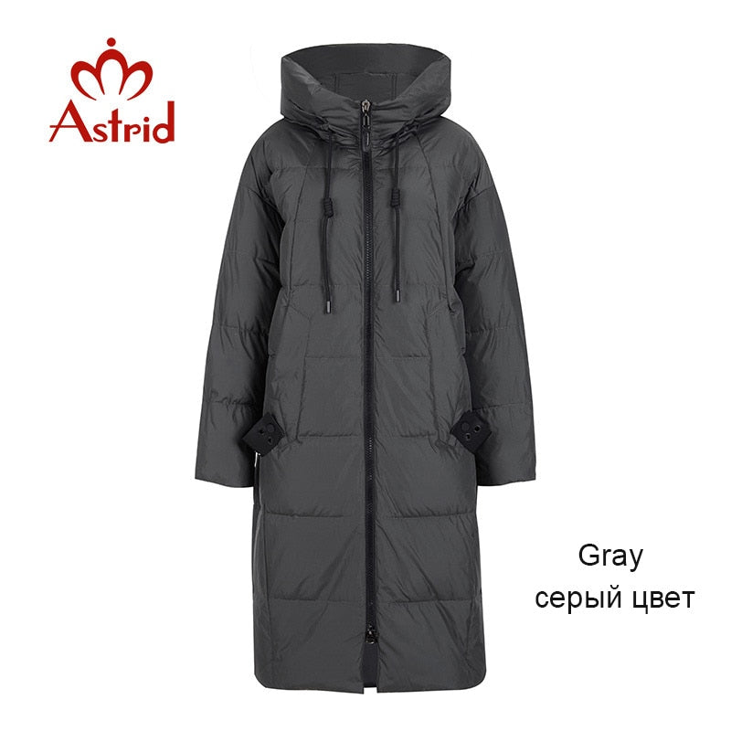 Astrid 2022, novedad de invierno, chaqueta de plumón para mujer, ropa holgada, prendas de vestir exteriores de calidad con capucha, abrigo de invierno de estilo a la moda, AR-7038