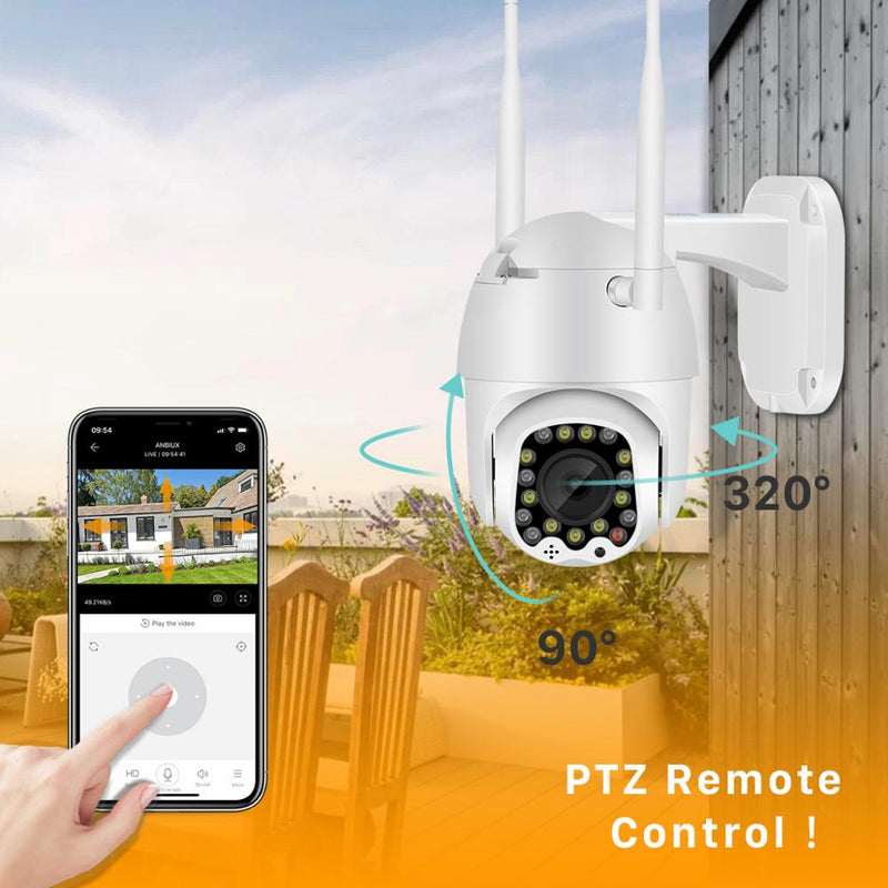 1080P Outdoor PTZ IP Camera Auto Tracking 2MP Cloud Home Security Wifi Camera 4X Digital Zoom Speed Dome Camera with Siren Light