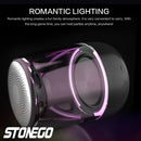 STOENGO True Wireless Stereo-Lautsprecher mit transparentem Design, atmendem LED-Licht, TWS Bluetooth 5.0, TF-Karte und AUX-Audioeingang