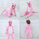 Umorden Baby Dinosaurier Kigurumi Grün Cartoon Tier Kostüm Säugling Kleinkind Kind Bodysuit Jumpsuit Onesie Flanell Bequem