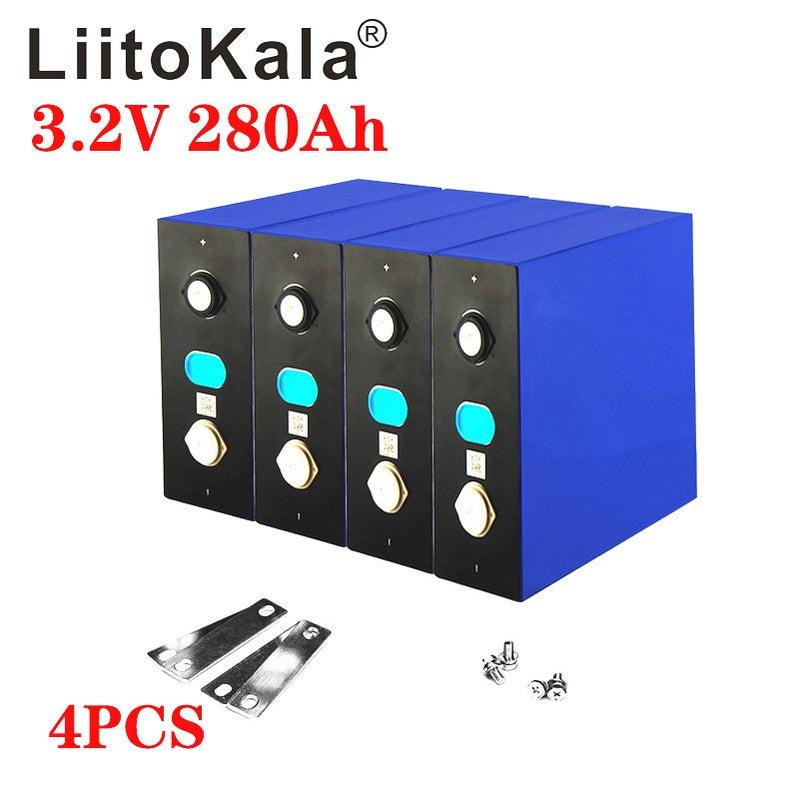 4 Uds LiitoKala 3,2 V 105Ah 200Ah 280ah 310Ah 320ah LiFePO4 batería 12V batería de litio-hierro fosfa puede hacer batería de coche de barco
