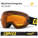 COPOZZ Marke Professionelle Skibrille Doppelschichten Objektiv Anti-Fog UV400 Große Skibrille Skifahren Snowboard Männer Frauen Schneebrille