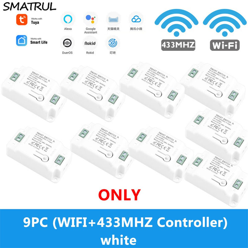 SMATRUL Tuya Smart Life Home APP WiFi + RF 433 MHz Schalter Licht Wand Relais Timer Modul Stimme Google Home Alexa 110 V 220 V 10 A Lampe