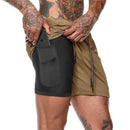2022 NEUE Herren Laufshorts Herren 2 in 1 Sportshorts Herren Doppeldeck Schnelltrocknend Sport Herren Shorts Jogging Gym Shorts Herren