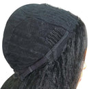 Lydia Afro Kinky Straight U Part Natürliche schwarze Haarperücke Hitzebeständige Synthetik 16-22 Zoll Tägliche Perücken für Frauen Damen