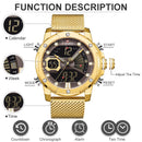 Neue Uhren NAVIFORCE Top-Marke Luxus Gold Quarz Herrenuhr Wasserdicht Big Sport Armbanduhr Edelstahl Datum Reloj Hombre