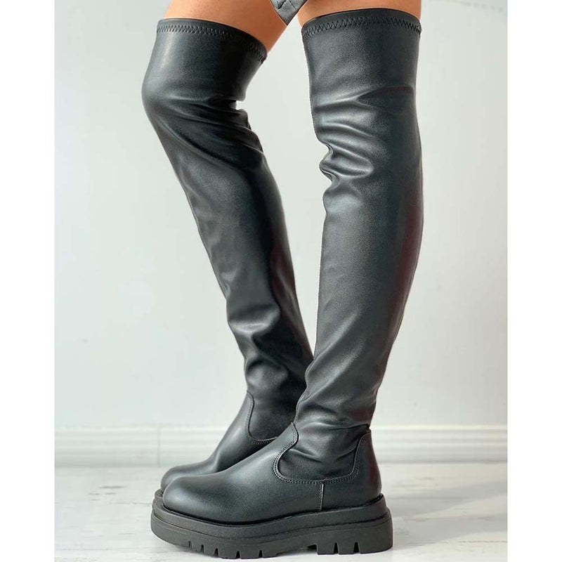 DORATASIA Brand New Female Platform Thigh High Boots Fashion Slim Chunky Heels Over The Knee Boots Women Party Shoes Woman