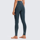 SYROKAN Thermo-Leggings mit Fleece-Futter für Damen, hoch taillierte Winter-Yogahose mit Taschen, 28 Zoll