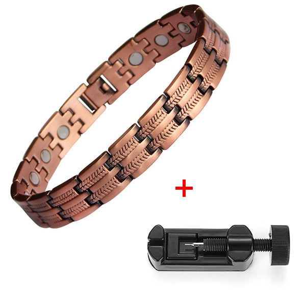 Oktrendy Pure Copper Magnetic Pain Relief Bracelet For Men Therapy Magnets Bangle Link Chain Women Health Care Jewelry Wholesale