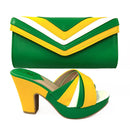 Latest Italian Designer Shoes and Bags Matching Set Nigerian Women Party Pumps High Heels Rhinestone Women Wedding Shoe Elegant