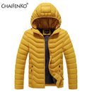 CHAIFENKO Winter Warme Freizeitjacke Parkas Herren Herbst Mode Streetwear Herren Parkas Winddicht Dick Mit Kapuze Dünner Fester Mantel Herren