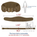 KRYDEX Tactical Padded Combat Waist Belt Multi Function MOLLE / PALS System Quick Release Buckle Military Belt Coyote Brown