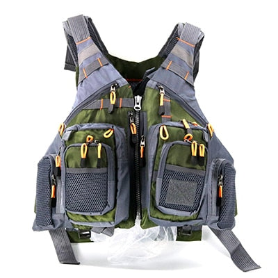 GHOTDA Outdoor Life Vest Fly Fishing Jacket Clothing Travel Vest With Foam Blue/Green/Gray/Red