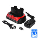 DeepFox USB2.0/Type C to 2.5 3.5 Inch Hard Drive Docking Station USB3.0 SATA IDE Dual Slots External SSD HDD Enclosure