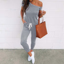 2022 Summer Off Shoulder Jumpsuit Women Overalls Elegant Romper Women Long Black Jumpsuit Female Romper Overalls For Women