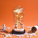 Weihnachtsgeschenk Schönheit und das Biest Konservierte Rosen im Glas Galaxy Rose Blume LED-Licht Kunstblume Geschenk für Frauen Mädchen