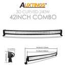 Auxtings 22 32 42 50 52 '' Zoll gebogene LED-Lichtleiste COMBO LED-Arbeitslicht 3D 7D-Leiste, die Offroad-Auto-LKW 4x4 SUV ATV 12V 24V fährt