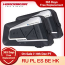 HEROBIKER 2 Sets 1200M BT Motorradhelm Intercom Wasserdichtes drahtloses Bluetooth Moto Headset Interphone FM Radio für 2 Fahrten
