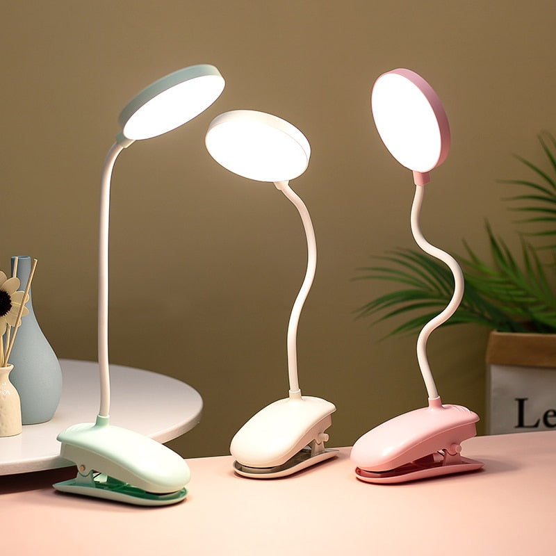 USB-Multifunktions-LED-Klemm-Schreibtischlampe, flexible Schwanenhals-Touch-Dimm-Tischlampe, Clip-on-Lampe für Bücherbett, Büro und Computer