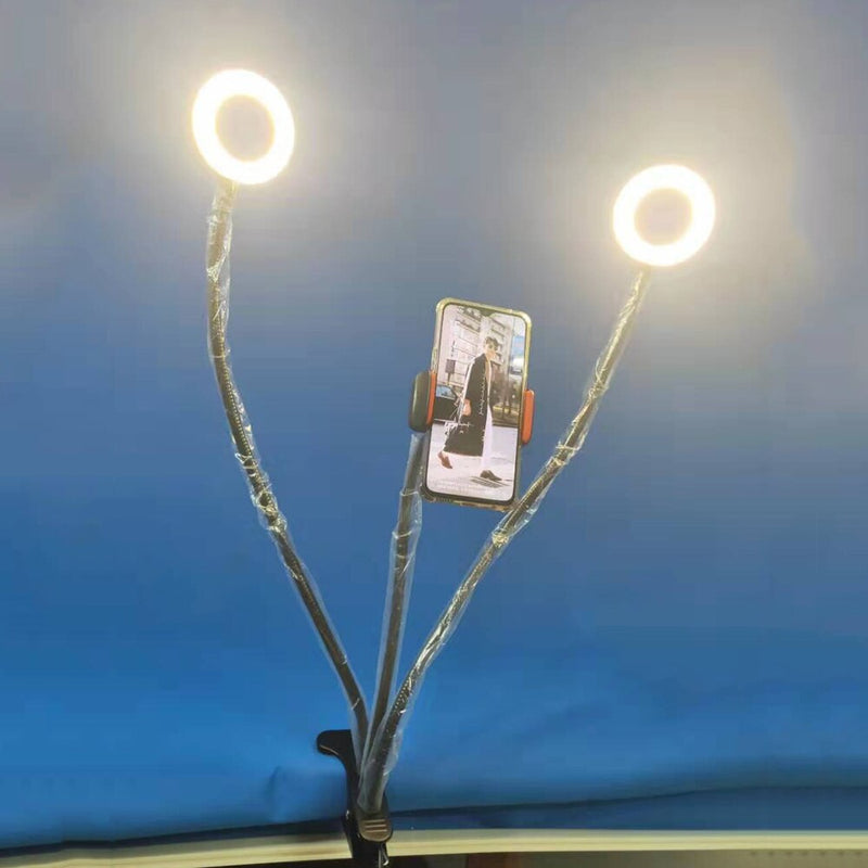 LED Selfie Ring Light with Flexible Long Arm Mobile Phone Holder Makeup Desktop Clip Usb Ring Lamp For Youtube Live Makeup Video