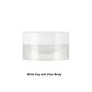 50 Stück Plastikdosen, leere Kosmetikbehälter, transparente Töpfe mit Deckel, weiße Kappe, Cremedose, Dose, Frosty, 3 g, 5 g, 10 g, 30 g, 50 g, 100 g