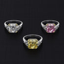 Wong Rain 100% 925 Sterling Silber Erstellt Moissanite Citrin Saphir Edelstein Hochzeit Verlobungsring Edlen Schmuck Großhandel