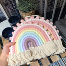 Nodic Style 8 Lines Hand-woven Rainbow Macrame Tapestry Baby Boys Baby Girls KIds Room Decor Wall hanging Decor Toys Home Decor