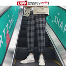 LAPPSTER-Jugend Streetwear Schwarz Karierte Hose Herren Jogger 2022 Herren Gerade Haremshose Herren Koreanische Hip Hop Hose Plus Size